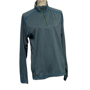 𝅺the NORTH FACE Men's Quarter Zip Flashdry Pullover Blue M Medium